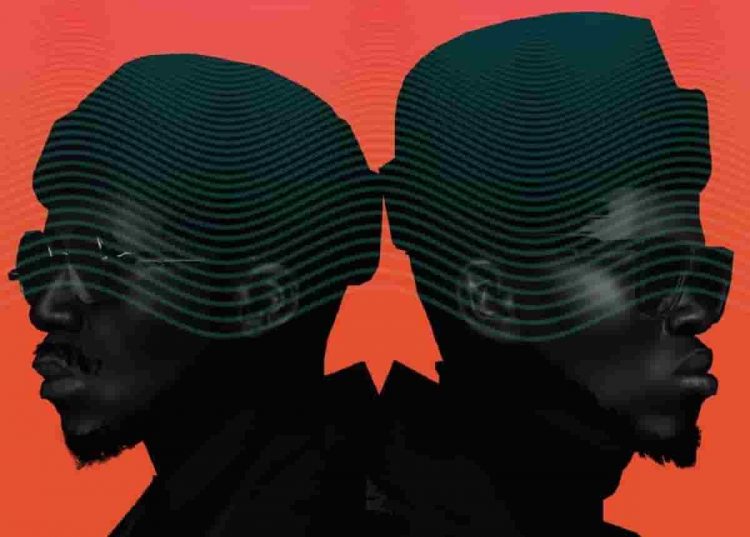 black motion - silhouette figures of two black men