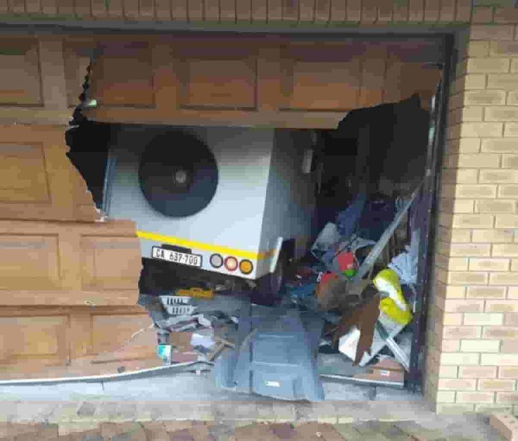 a money truck crashed into a resident's garage