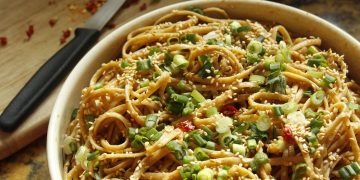 lent recipe noodles cheese peas