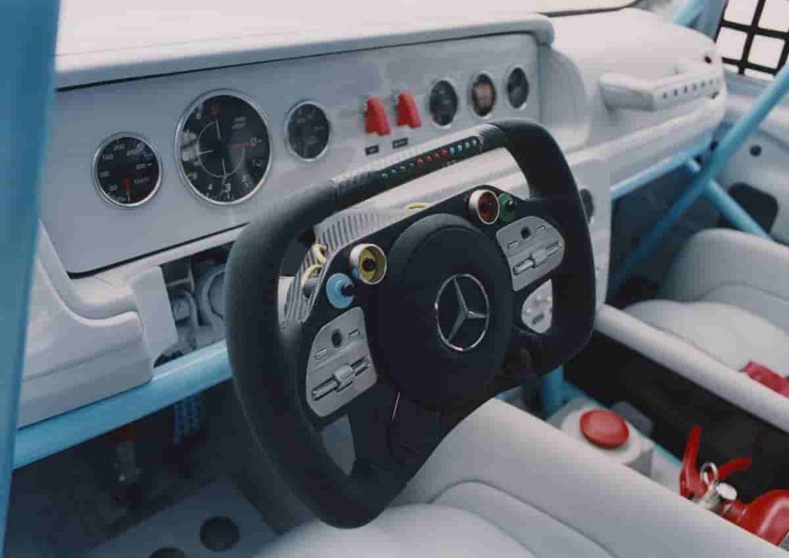 virgil abloh g-class - interior of an SUV
