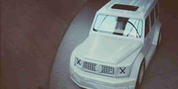 virgil abloh g-class - a white SUV
