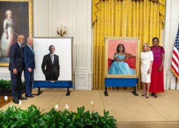 barack Michelle obama portraits white house
