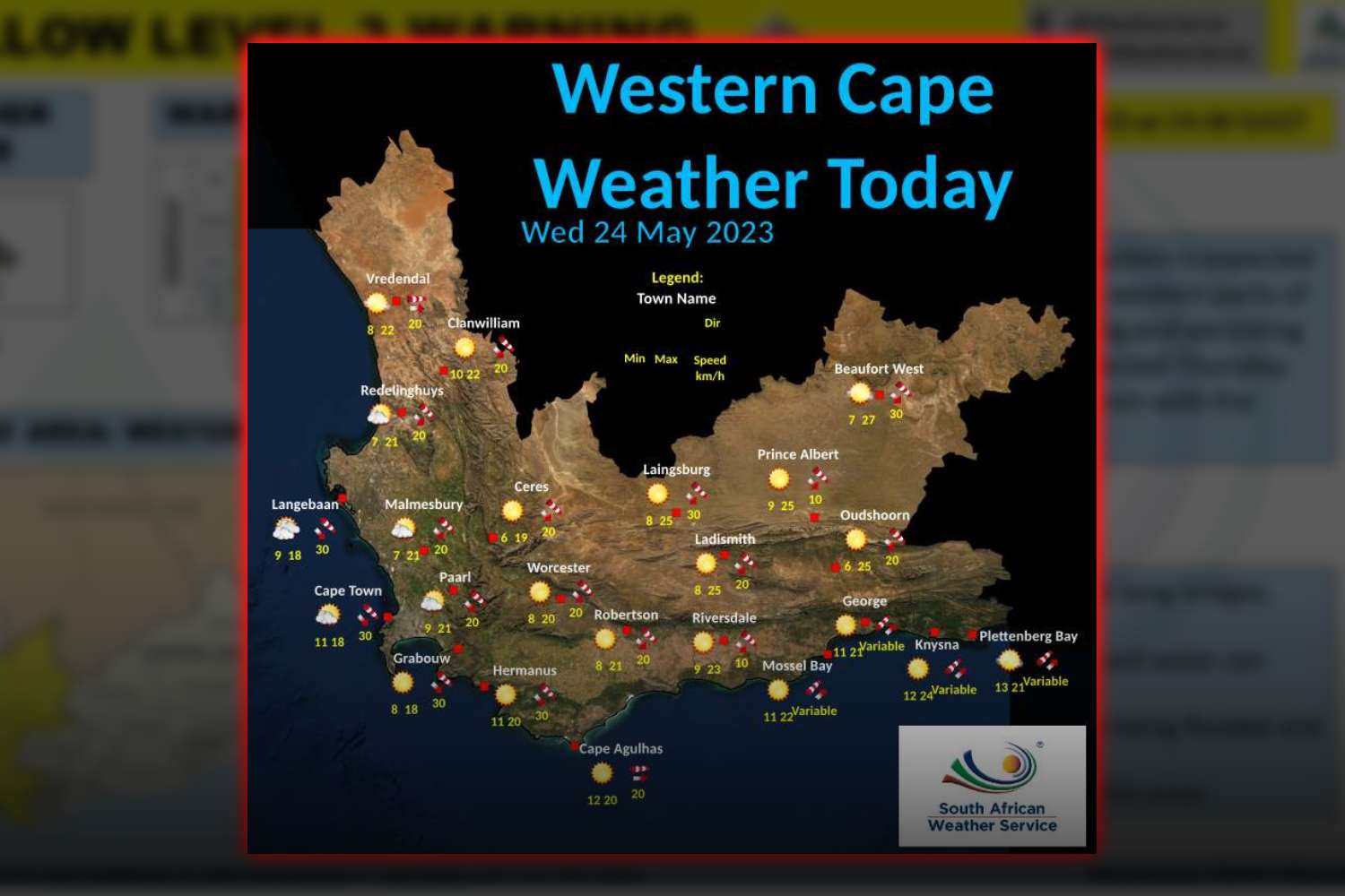 Cape Town weather 'Disruptive' rain expected on Wednesday, 24 May 2023