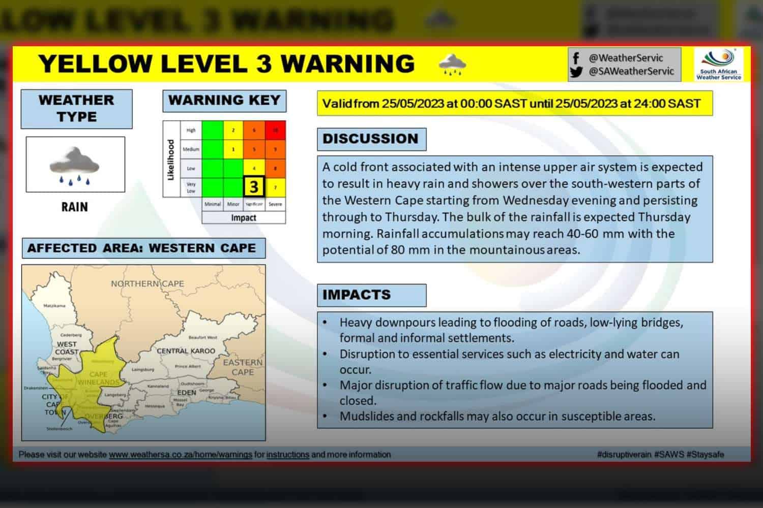 Cape Town Weather Disruptive Rain Expected On Wednesday 24 May 2023   Swisherpost Cape Town Weather 1 