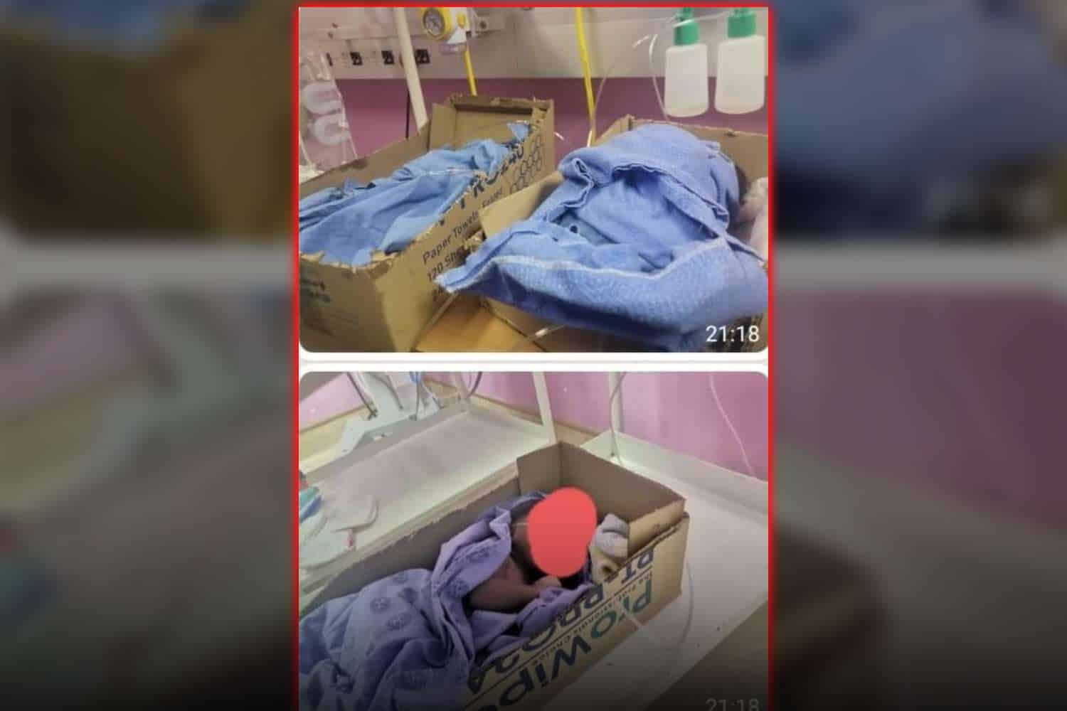 Mahikeng hospital babies cardboard boxes