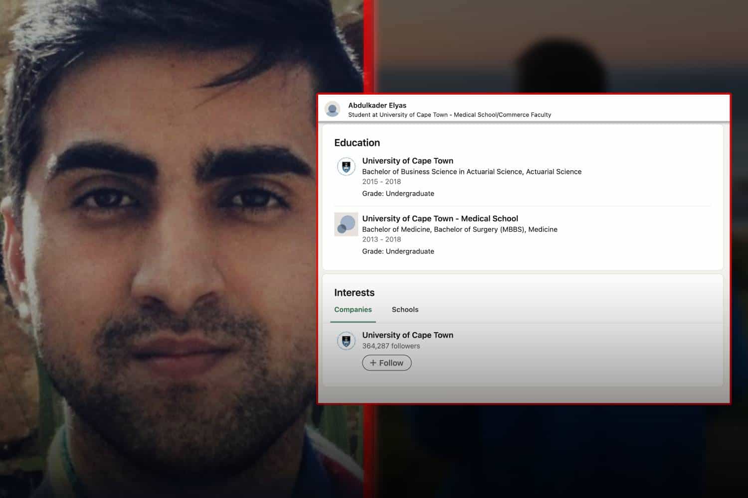 abdulkader elyas fake doctor medical qualifications LinkedIn profile