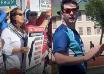 Cape Town marathon runner assault pro-palestine protester Gerhard van rensburg