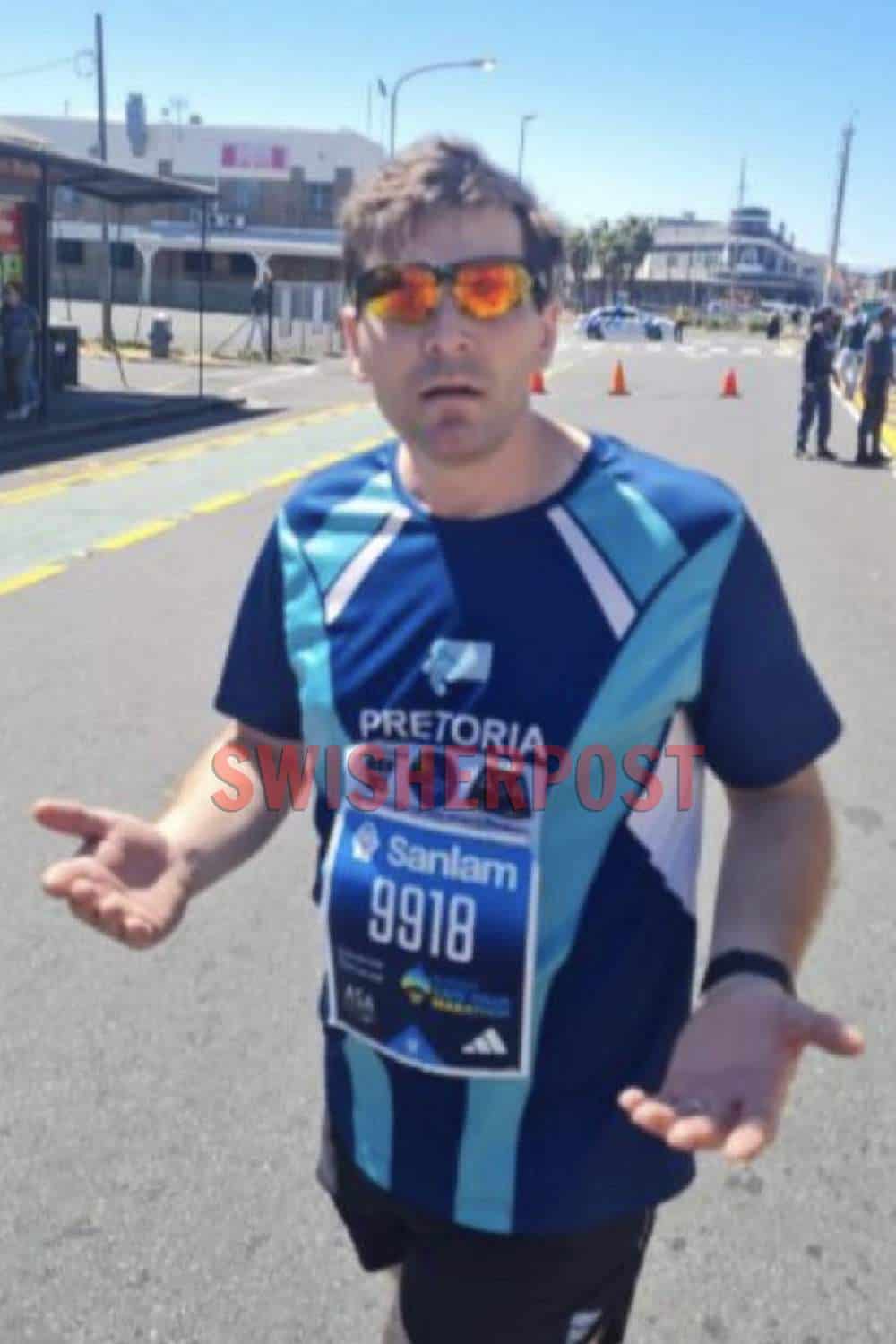 Gerhard van rensburg assault pro-palestine protester Cape Town marathon