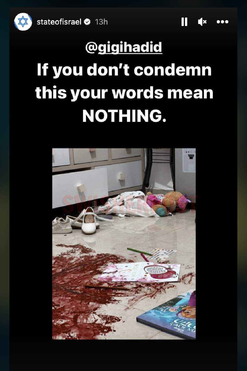 state of Israel butchered babies Gigi hadid real or fake news instagram