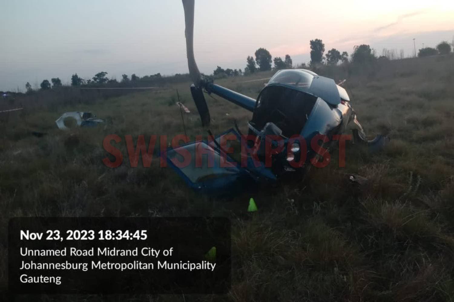 helicopter crash Midrand scene 1