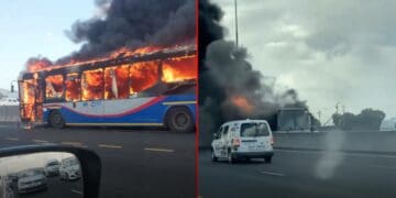 myciti bus fire video n2 highway inbound
