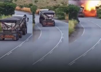r34 truck collision cctv